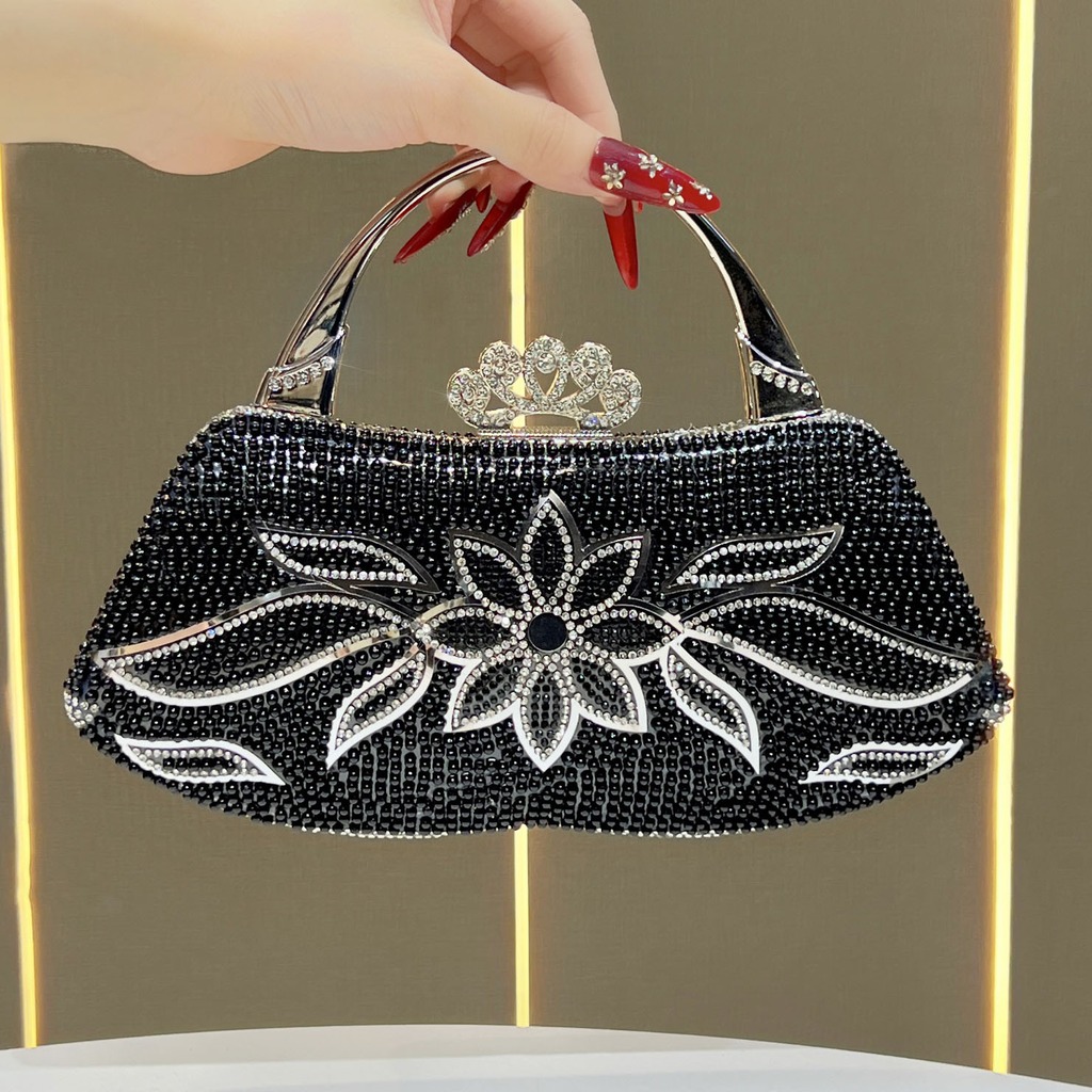 Structured Handbag Top Handle - Tas Clutch Malam Hari, Tas Pesta