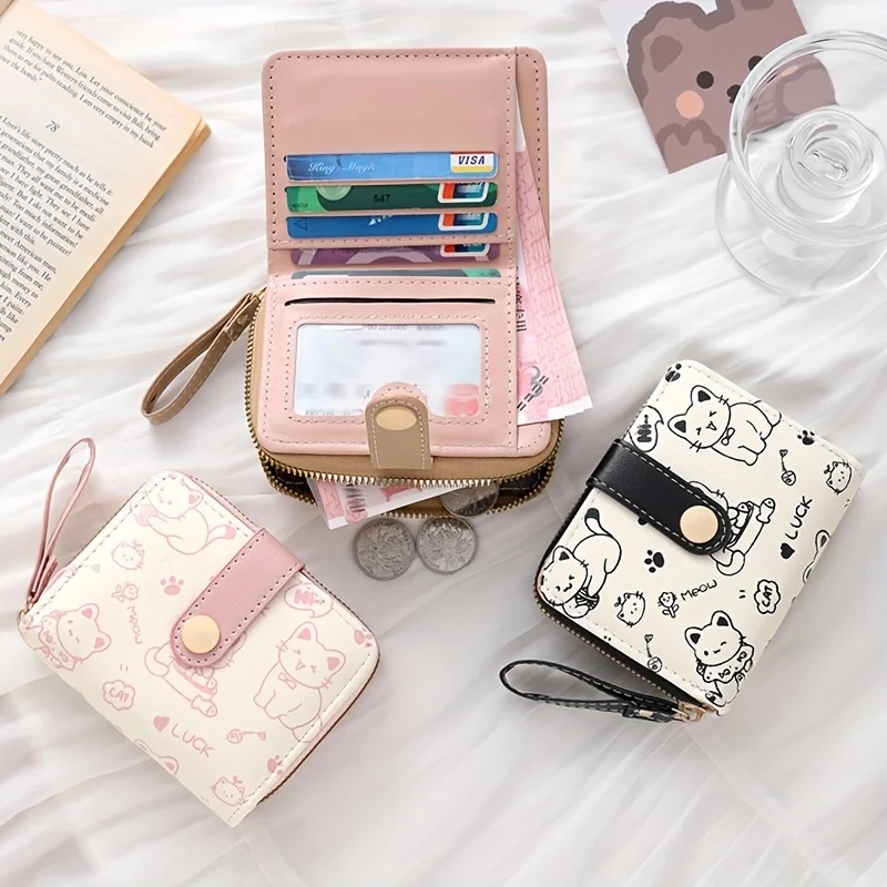Wristlet Wallet Zipper - Dompet Wanita Dompet Koin Bermotif Beruang