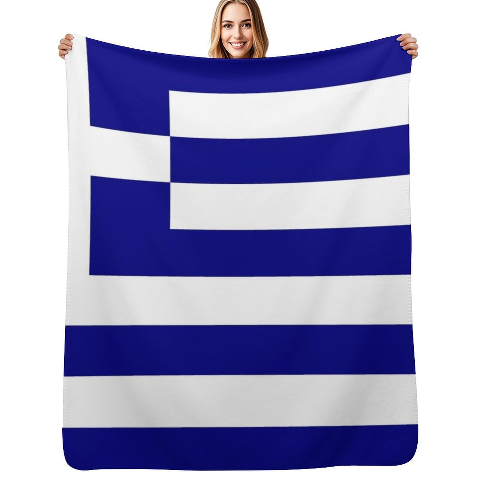 Luxury Bags Greece - Selimut Lempar Berbentuk Bendera Yunani, Kantong