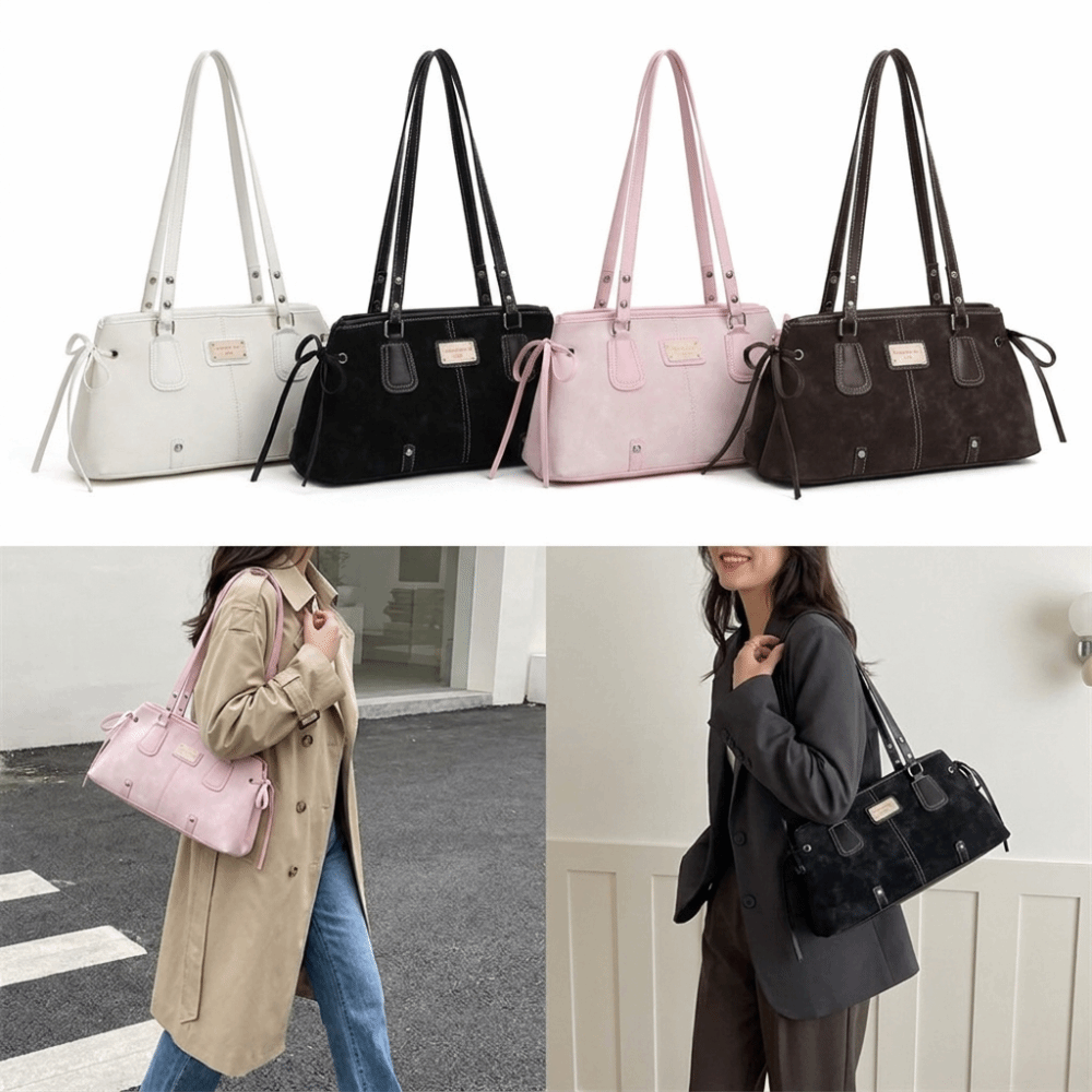 Structured Handbag Top Handle - Tas Tote Minimalis Kulit Imitasi dengan