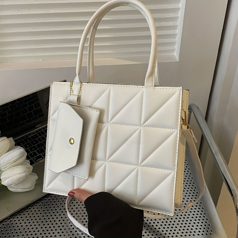 Tas Tote Berlapis Modis, Tas S - Structured Handbag Top Handle ulasan dan harga