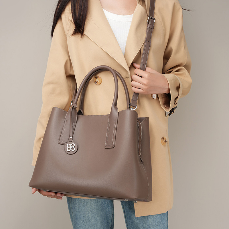 Tas Tote Wanita Kulit Asli Hit - Structured Handbag Top Handle ulasan dan harga