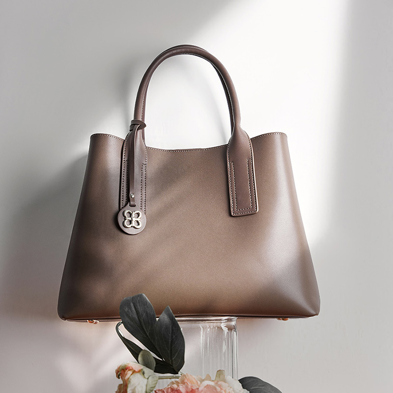 Tas Tote Wanita Kulit Asli Hit - Structured Handbag Top Handle ulasan dan harga