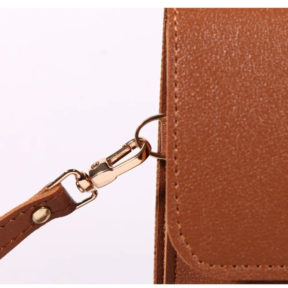 Tas Ponsel Layar Sentuh Kulit  - Wristlet Wallet Zipper ulasan dan harga