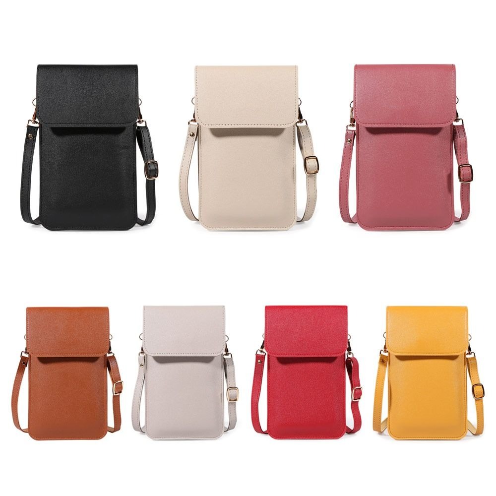 Tas Ponsel Layar Sentuh Kulit  - Wristlet Wallet Zipper ulasan dan harga