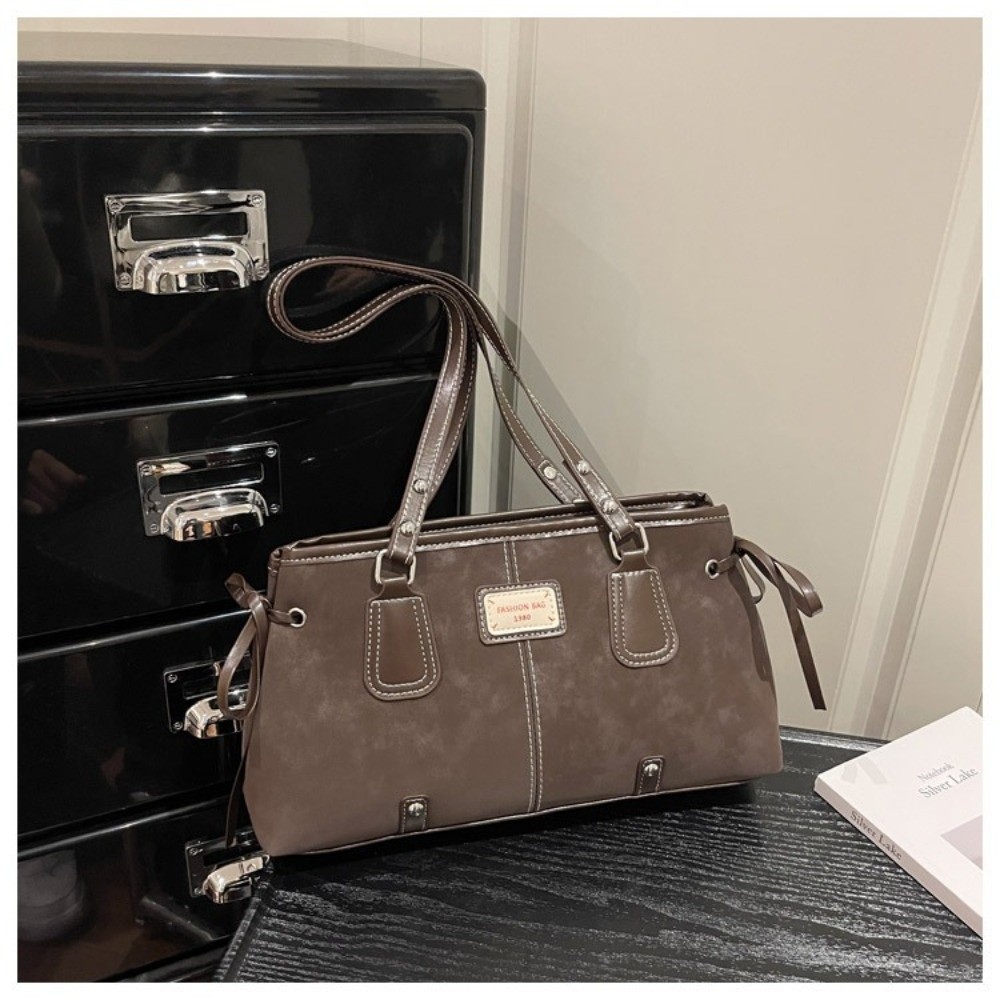 Tas Tote Minimalis Kulit Imita - Structured Handbag Top Handle ulasan dan harga