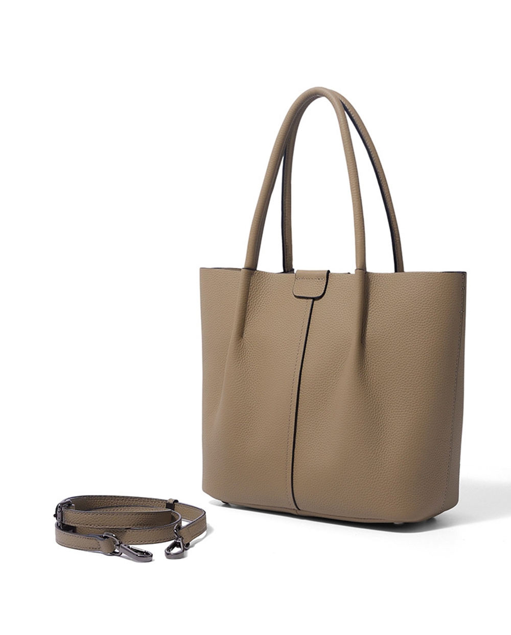 Tas Bahu Kulit Lembut Kelas At - Structured Handbag Top Handle ulasan dan harga