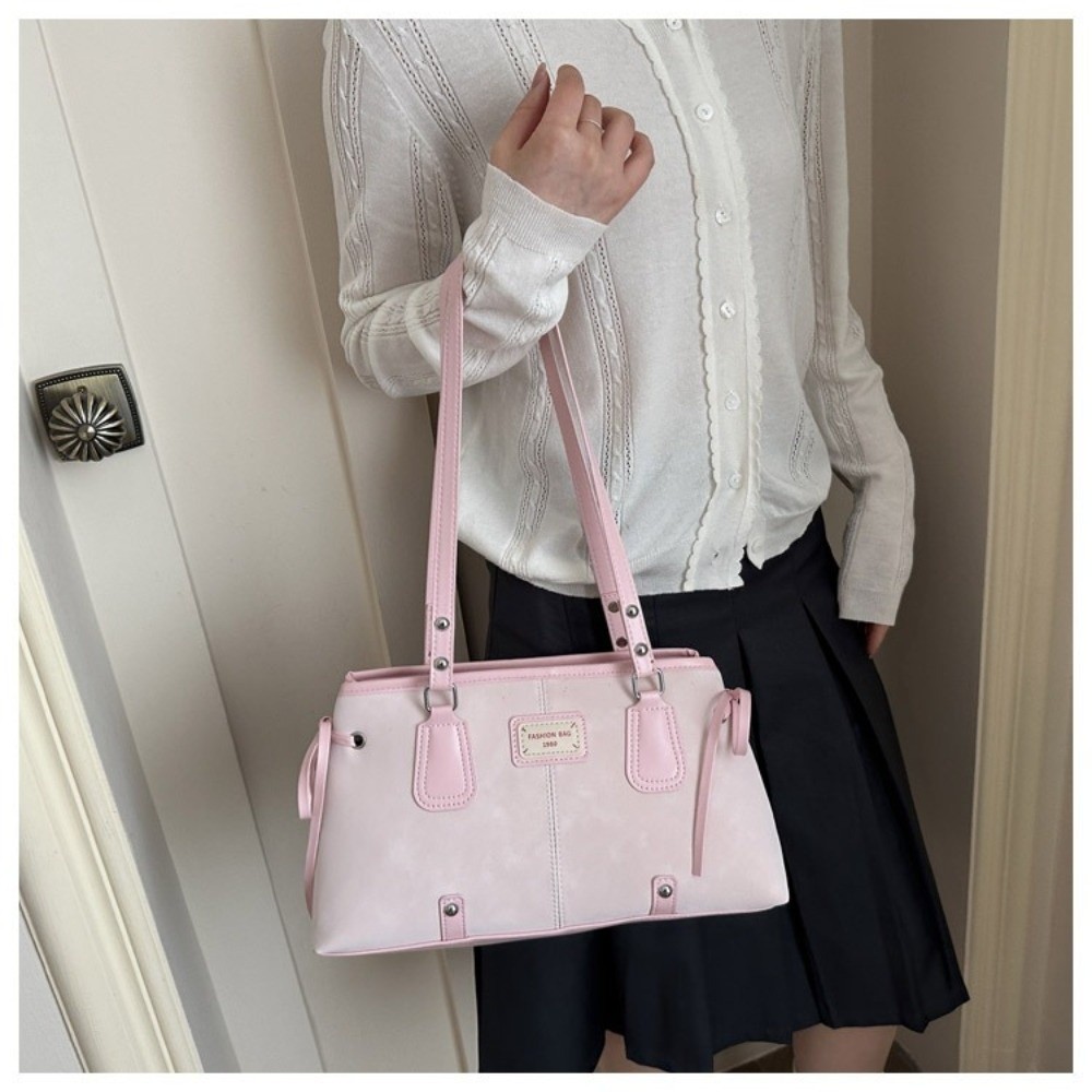 Tas Tote Kulit Imitasi Gaya Ko - Structured Handbag Top Handle ulasan dan harga