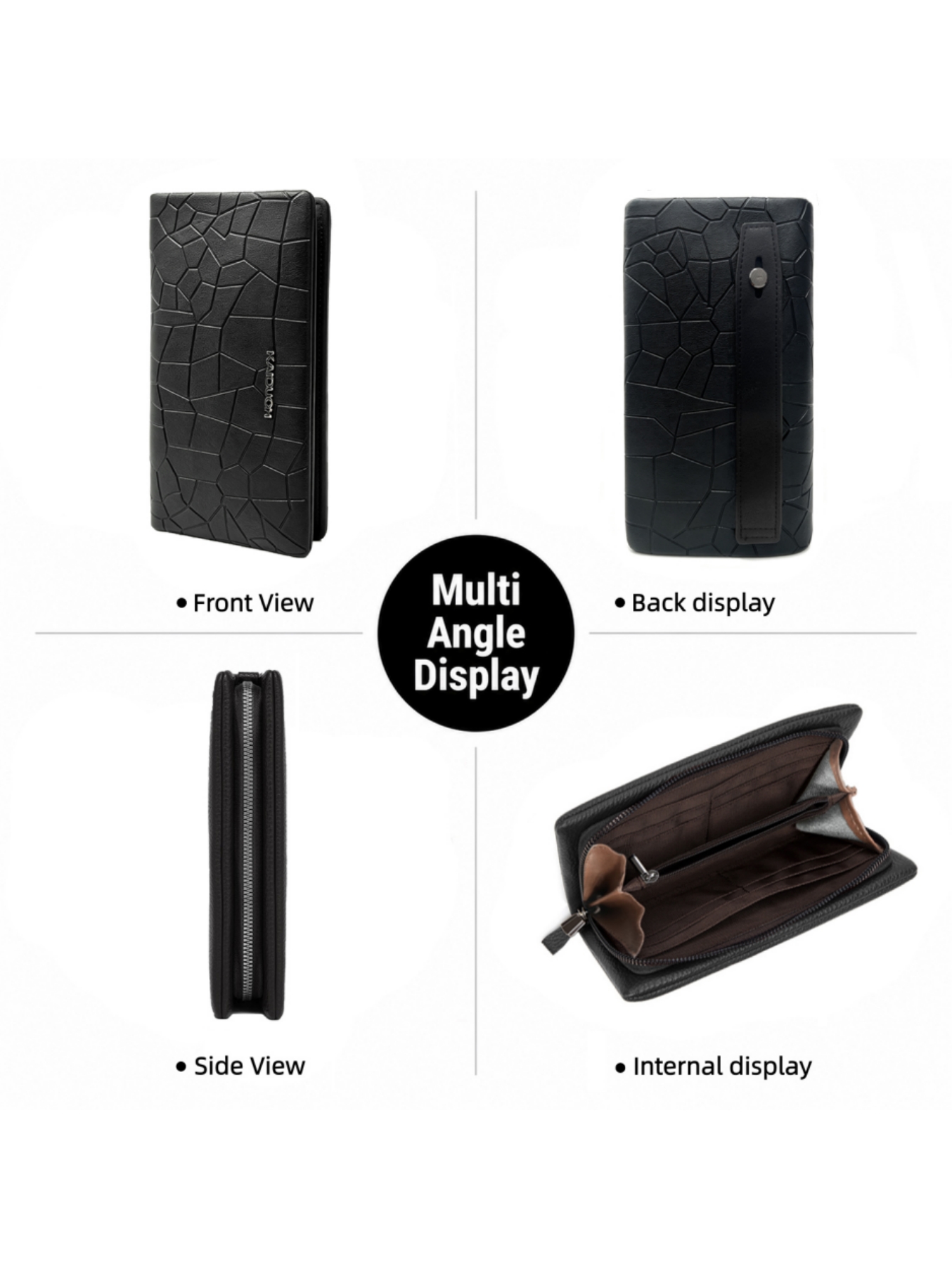 Dompet Clutch Kulit PU Motif B - Wristlet Wallet Zipper ulasan dan harga