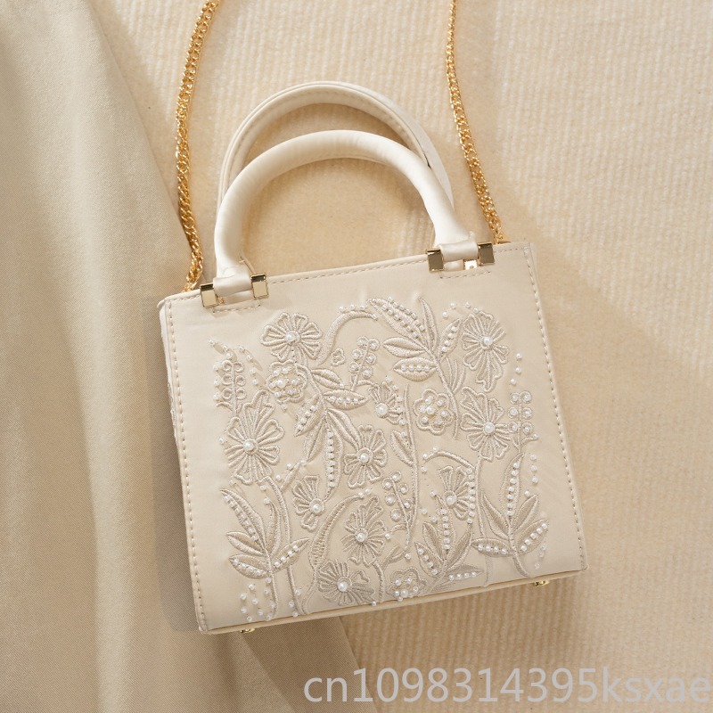Tas Tangan Mutiara Bordir Vint - Structured Handbag Top Handle ulasan dan harga