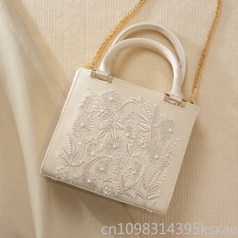 Tas Tangan Mutiara Bordir Vint - Structured Handbag Top Handle ulasan dan harga