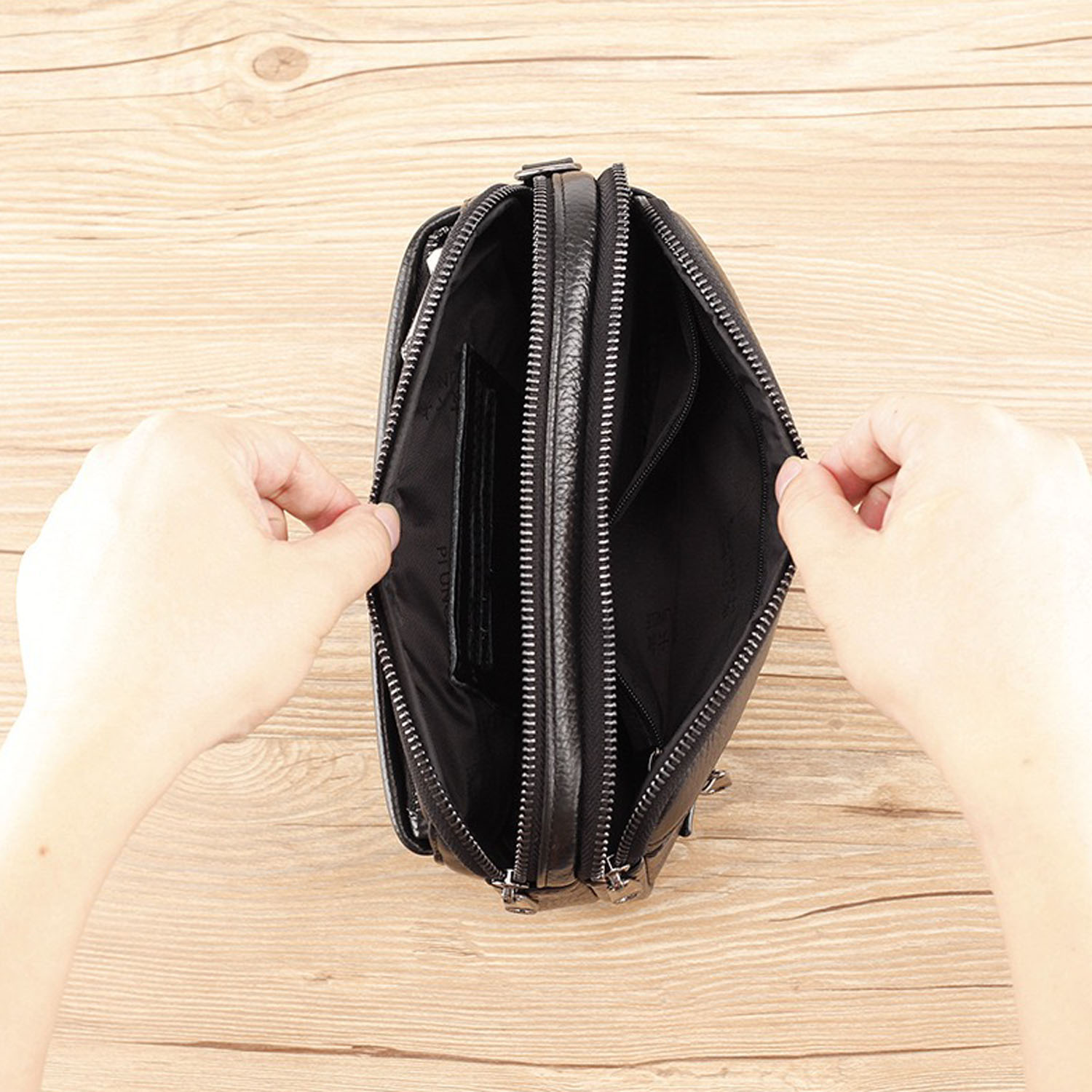 Tas Clutch Bisnis Kulit Asli P - Wristlet Wallet Zipper ulasan dan harga