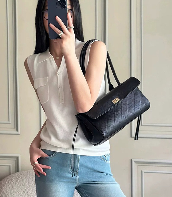 CLAREGQI 2026 Tas Selempang Ku - Structured Handbag Top Handle ulasan dan harga