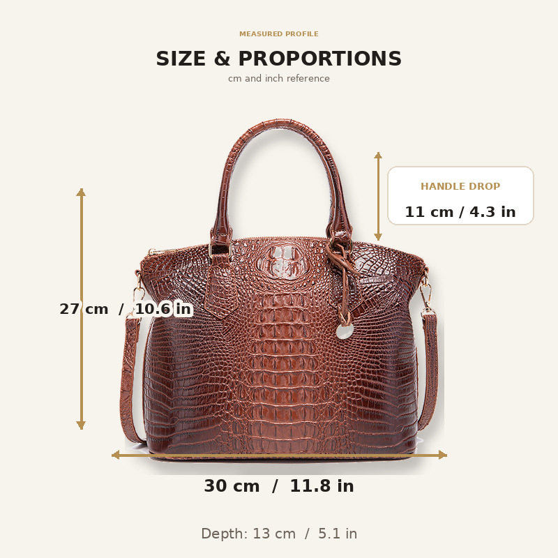 Tas Tangan Wanita Motif Kulit  - Structured Handbag Top Handle ulasan dan harga