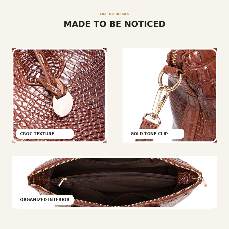 Tas Tangan Wanita Motif Kulit  - Structured Handbag Top Handle ulasan dan harga
