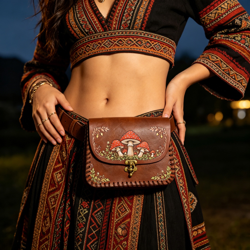 1 Buah Tas Pinggang PU Motif J - Belt Bag Leather Wide ulasan dan harga